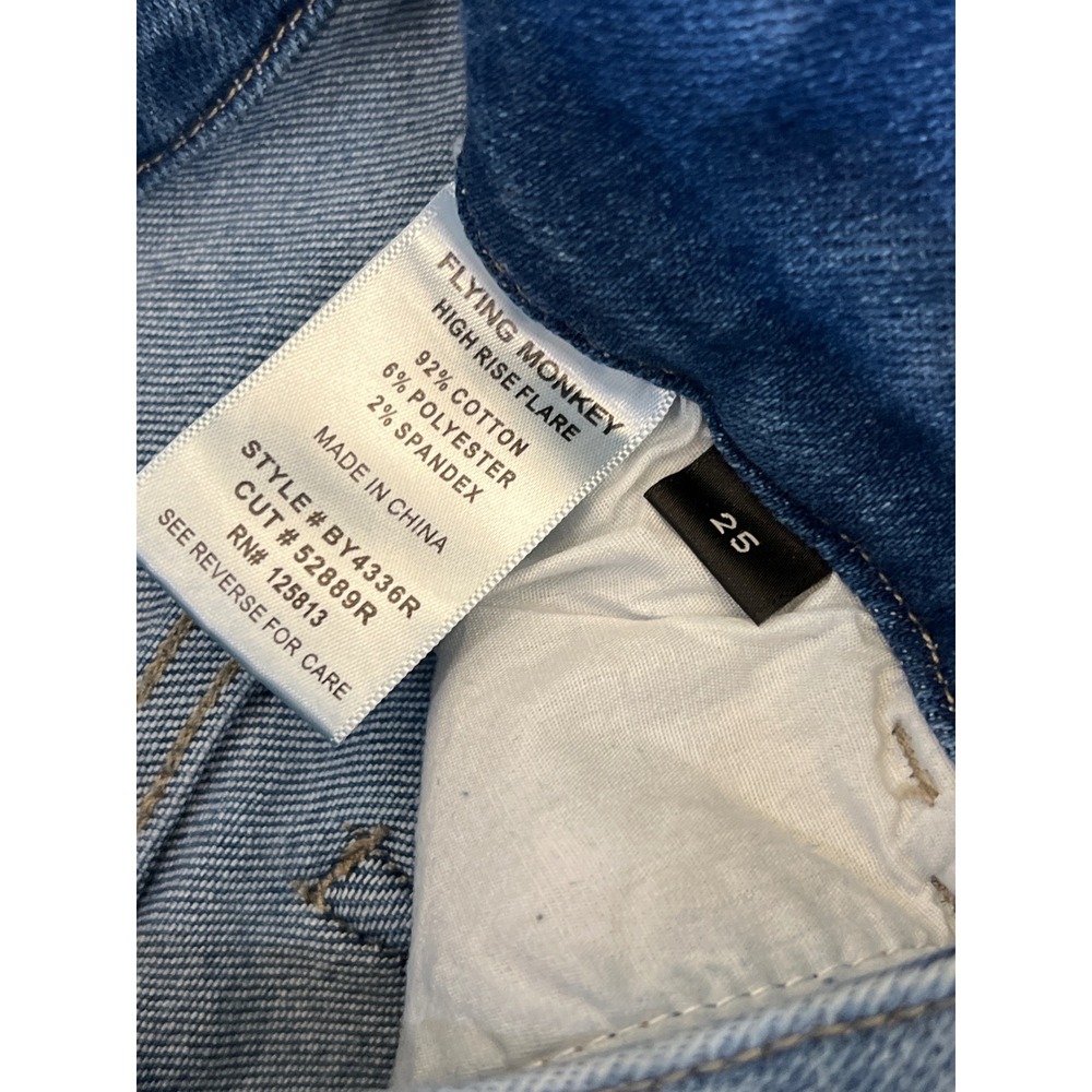 Flying Monkey High Rise Flare Jeans Distressed Light Wash BY4336R Size 25